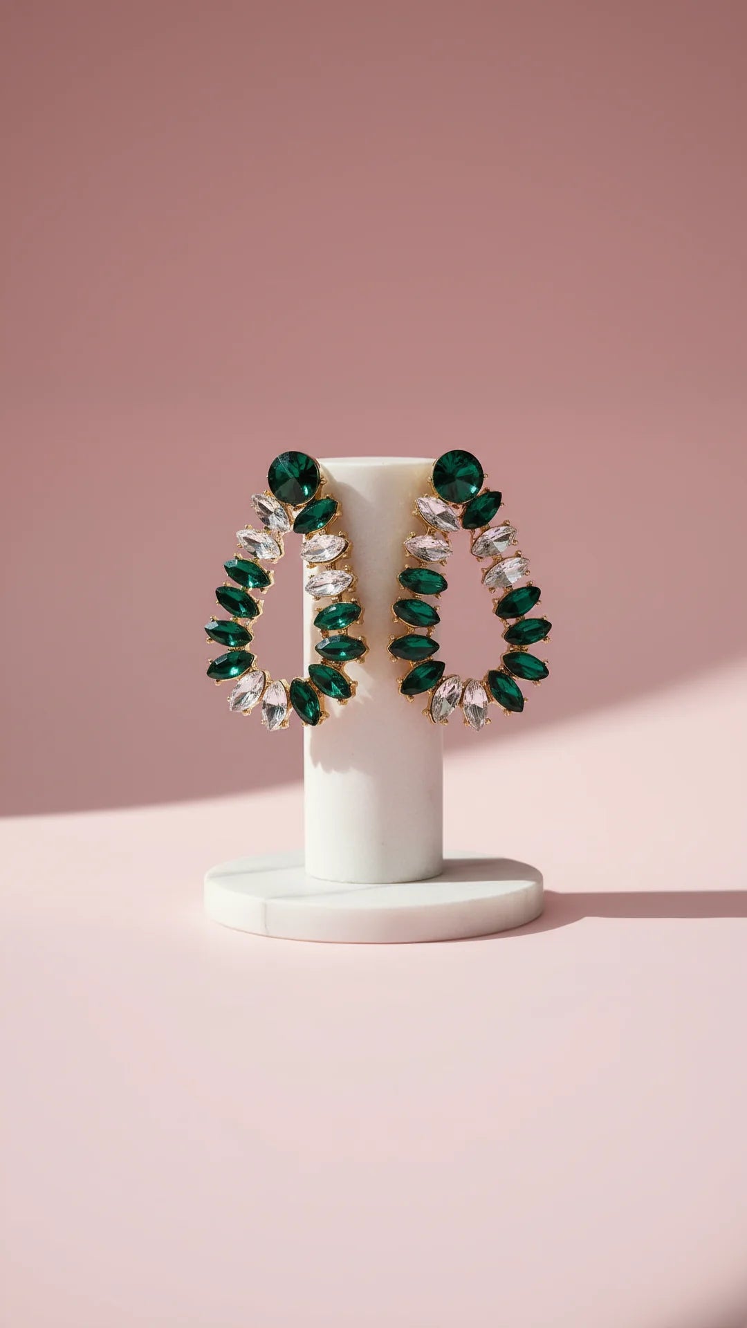 Oval Crystal Drop and Dangle Earrings