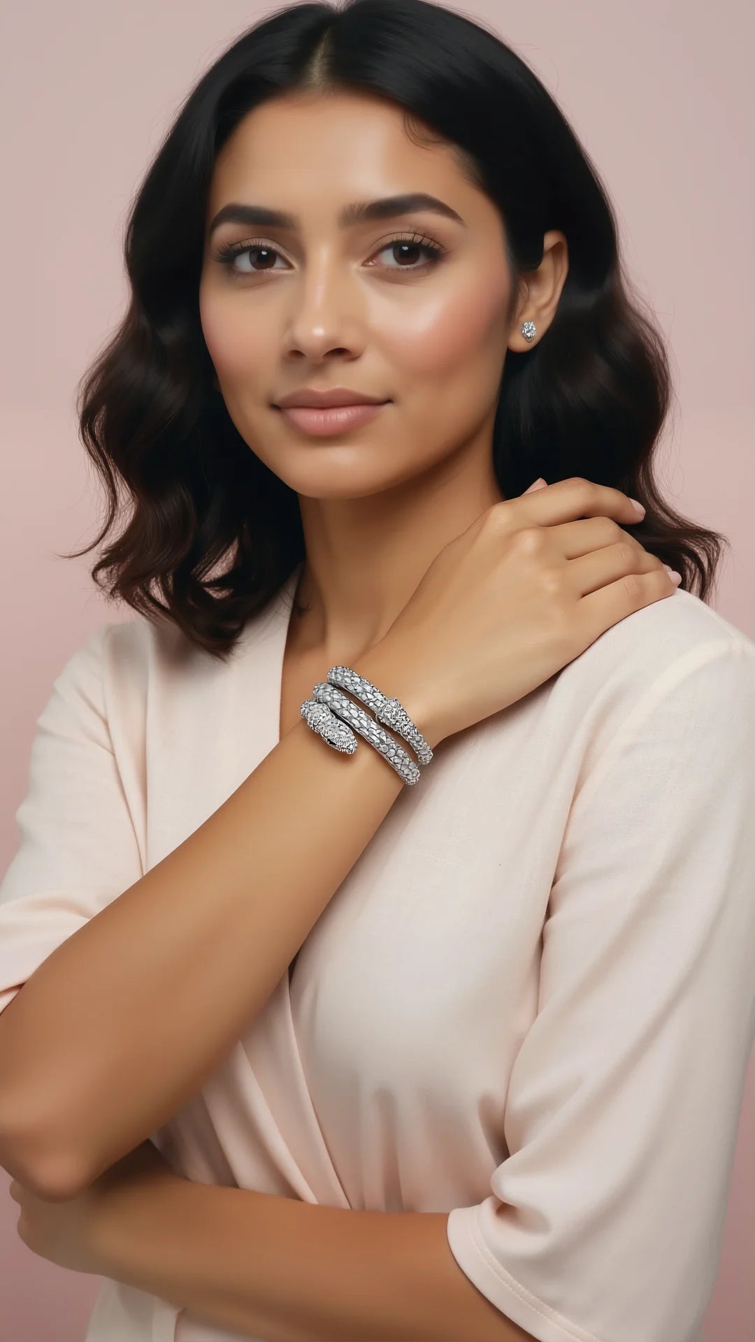 Elixir Collection Serpent Wrap Around Crystal Cuff