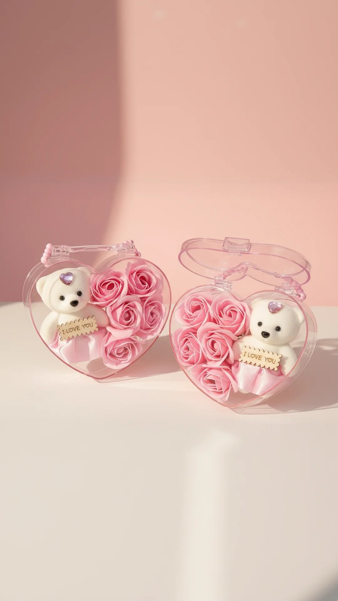 Scented Roses & Teddy With Gift Box Carry Case