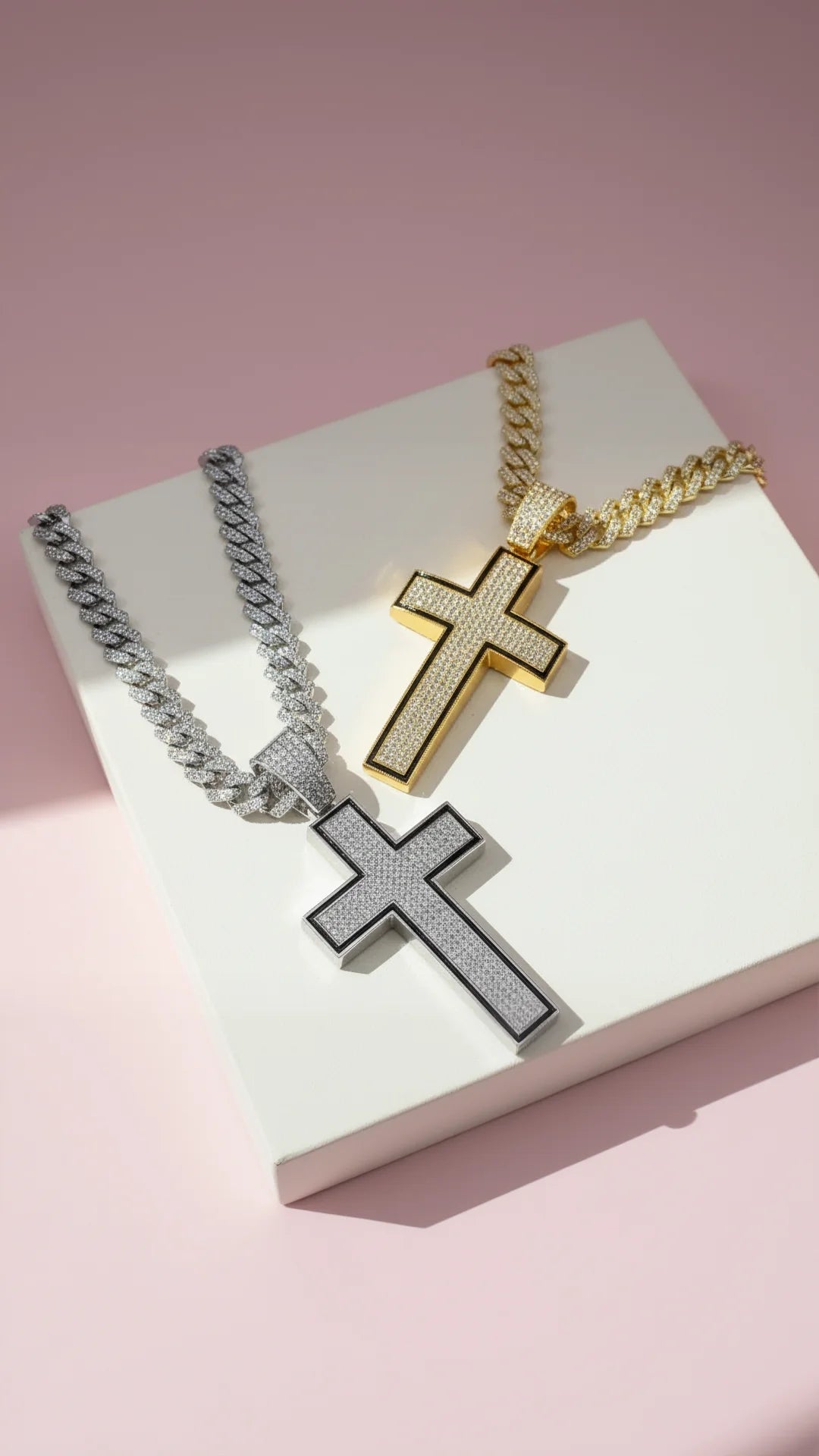 Iced Out Crystal Cross Chain Necklace