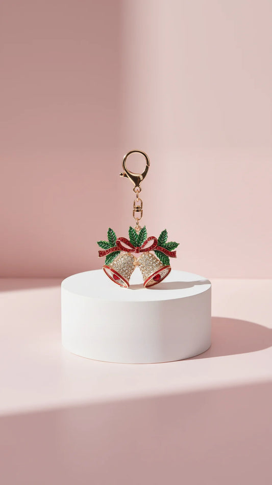 Holly Bells Crystal Key Ring & Bag Charm