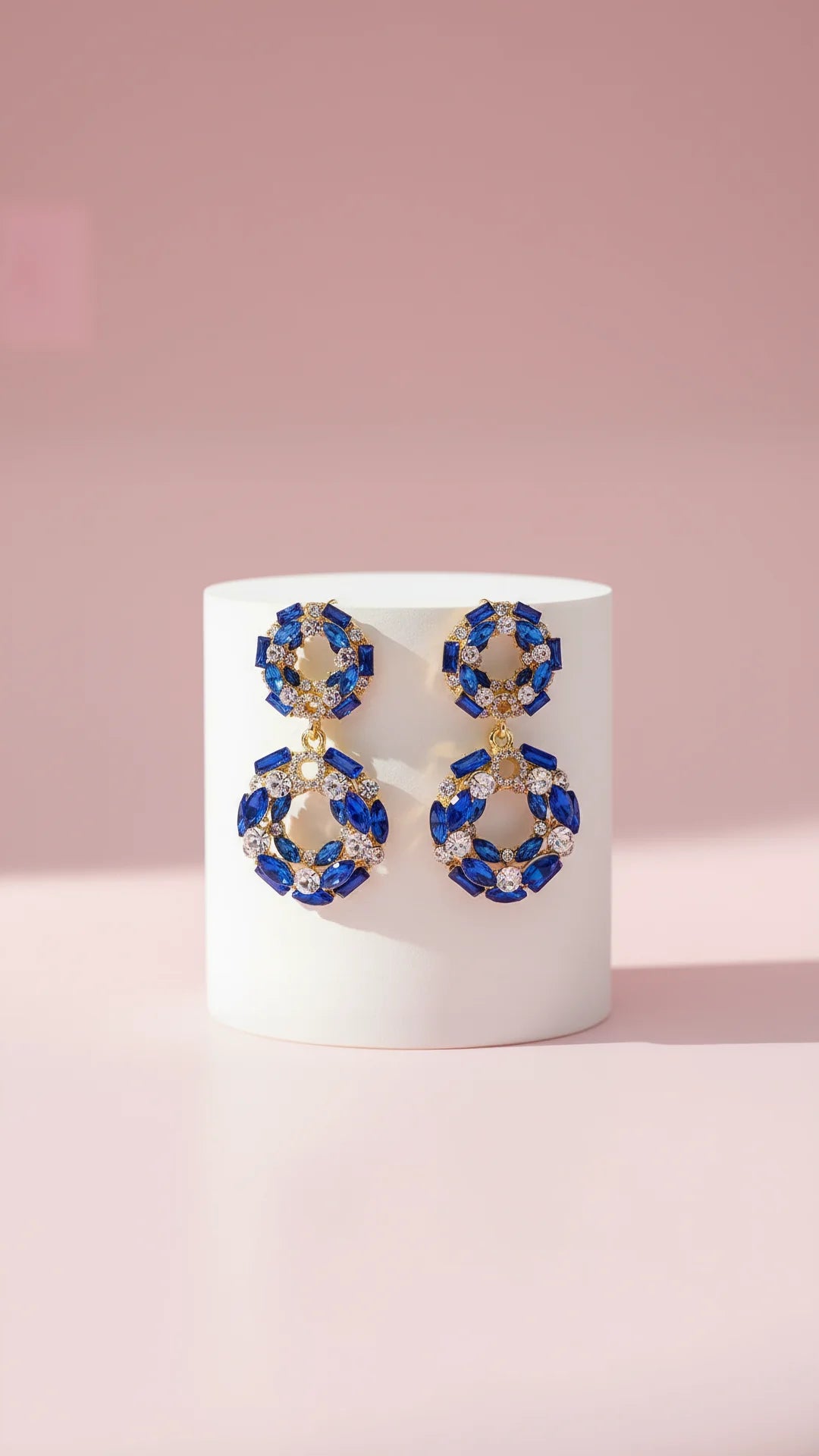 Round Crystal Drop & Dangle Earrings