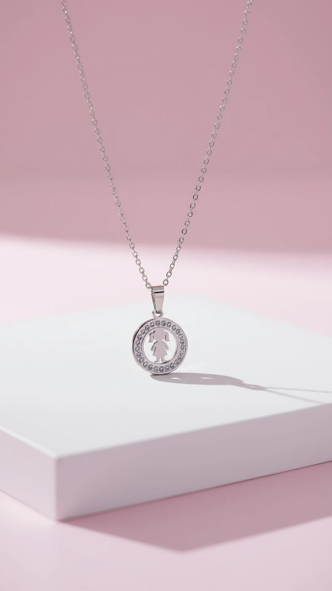 Pavé Crystal Dolly Pendant Necklace