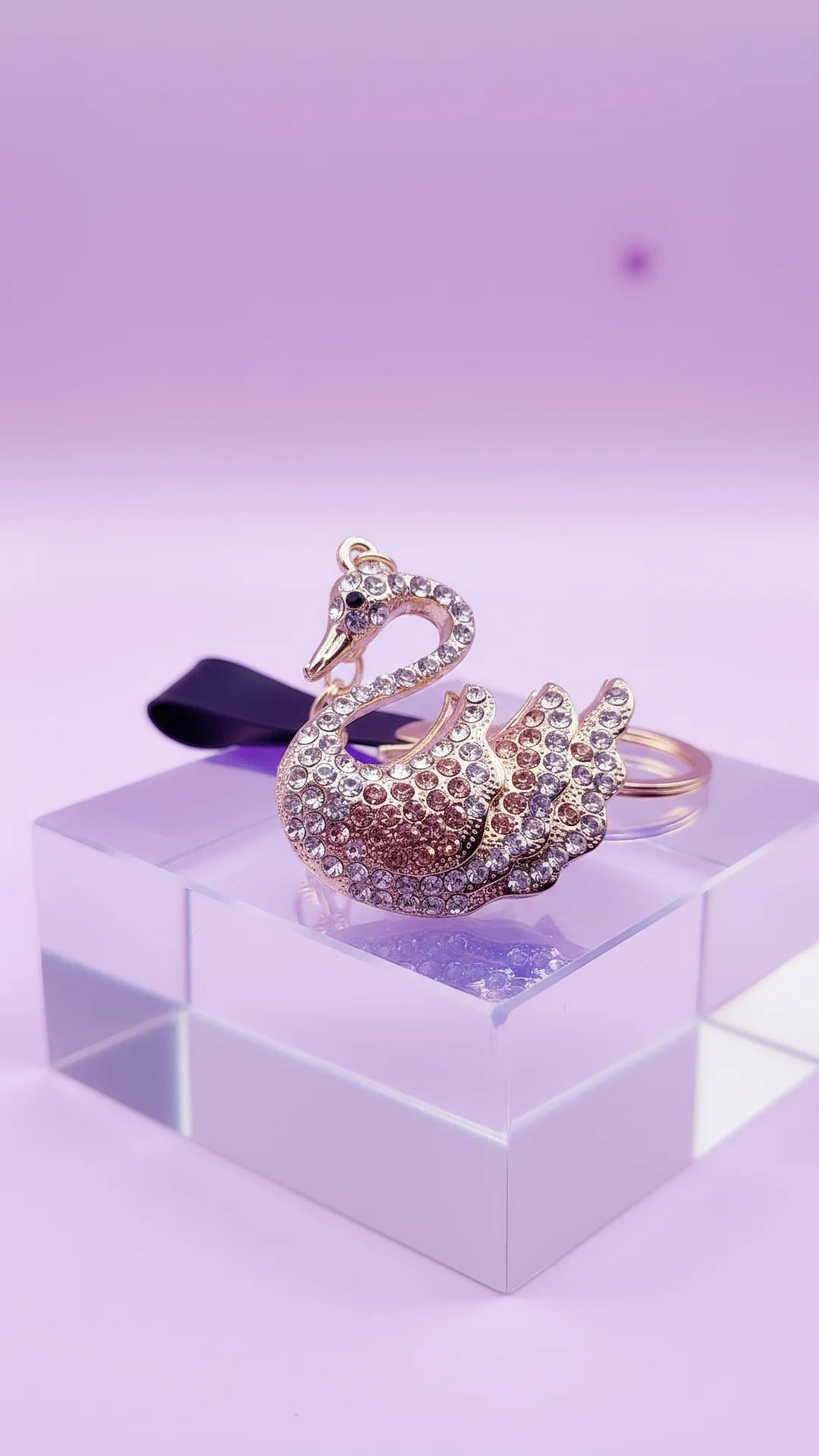 Swan Crystal Key Ring & Bag Charm