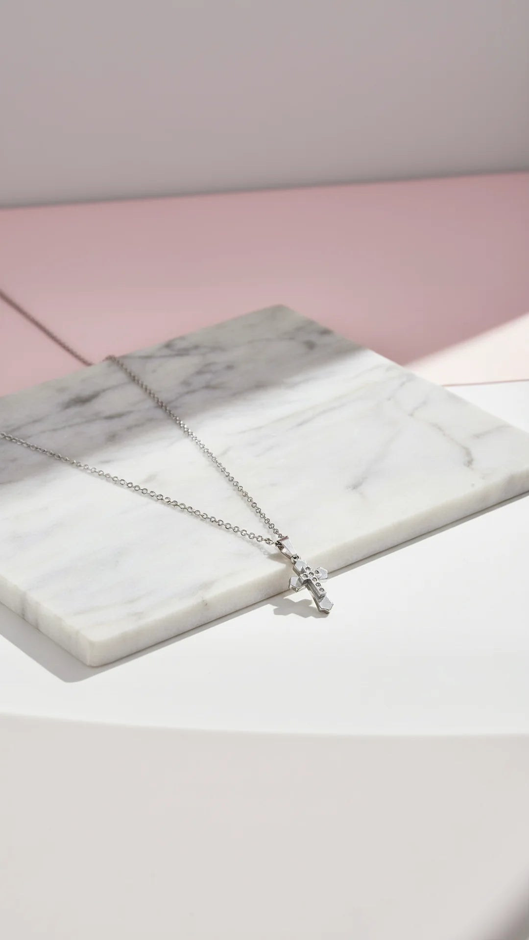 Mini Stainless Steel Cross Symbolic Necklace