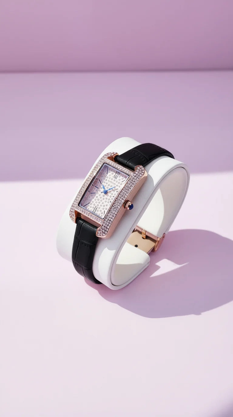 Crystal Bezel Oblong Face Watch