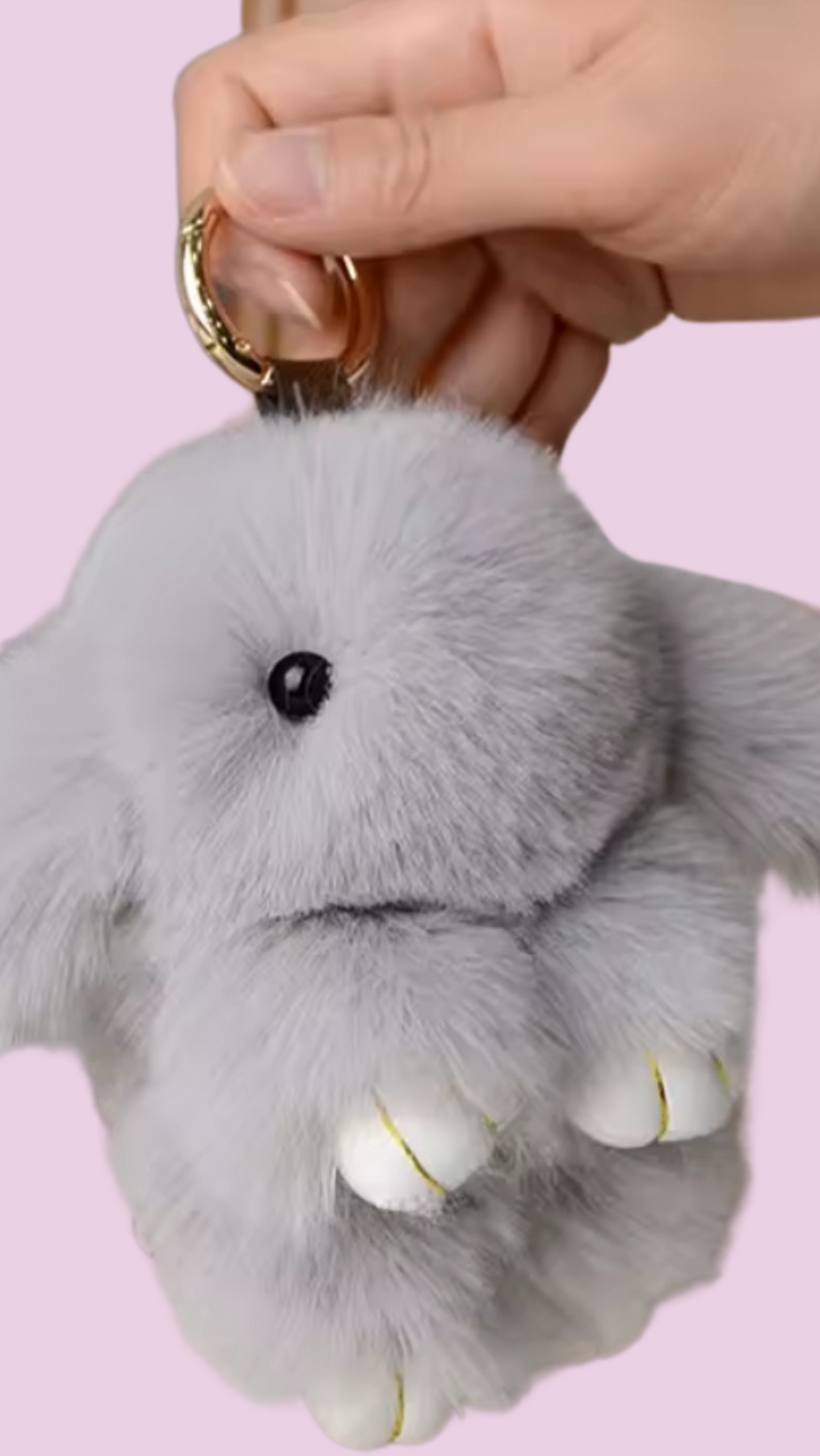 Fluffy Bunny Rabbit Mini Key Ring Bag Charm