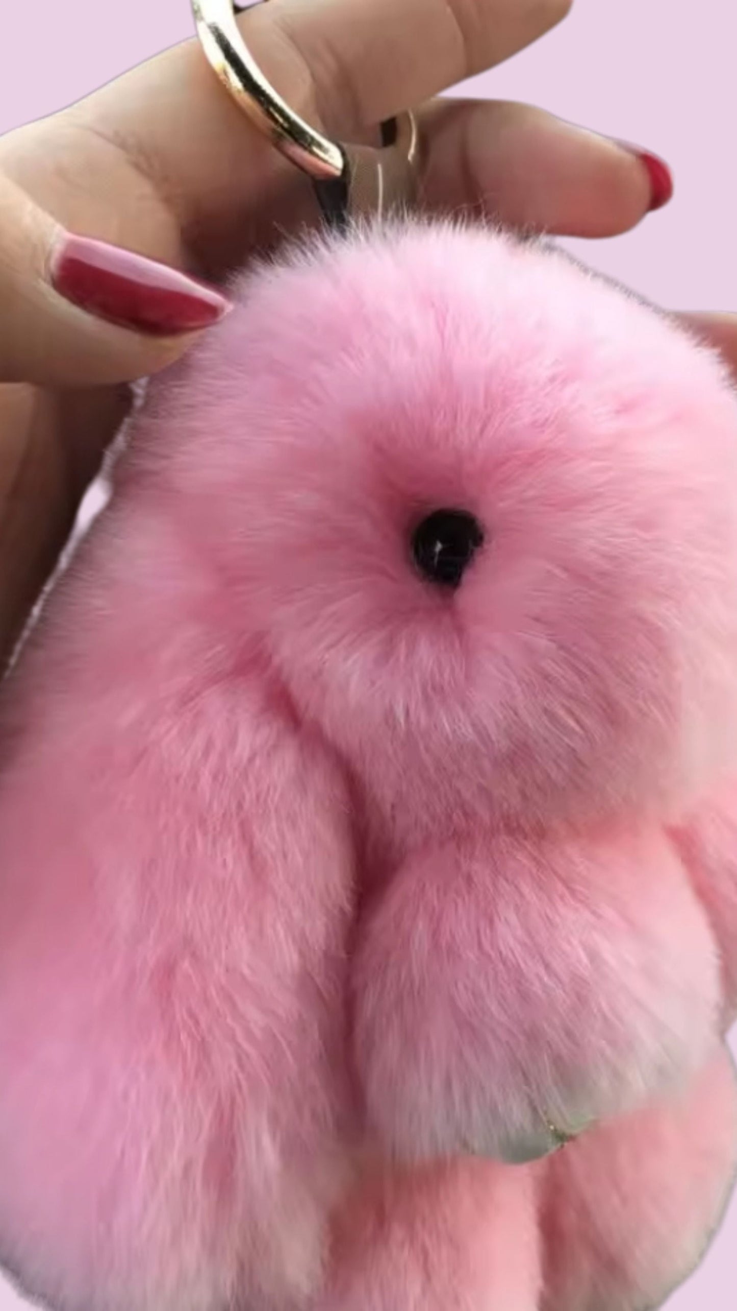 Fluffy Bunny Rabbit Mini Key Ring Bag Charm