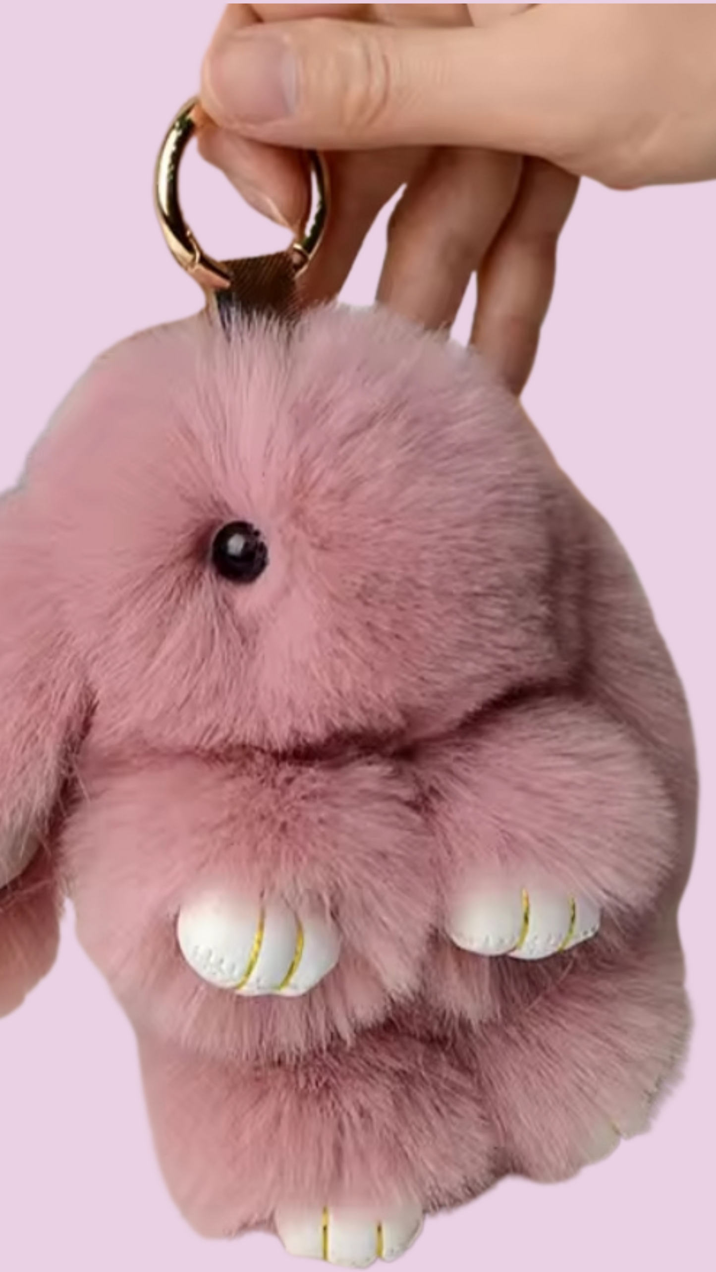 Fluffy Bunny Rabbit Mini Key Ring Bag Charm