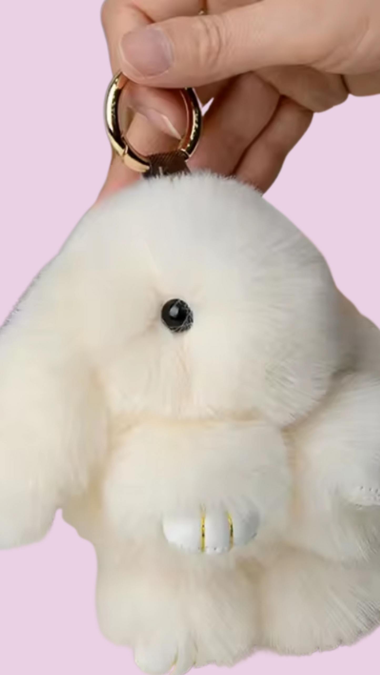 Fluffy Bunny Rabbit Mini Key Ring Bag Charm