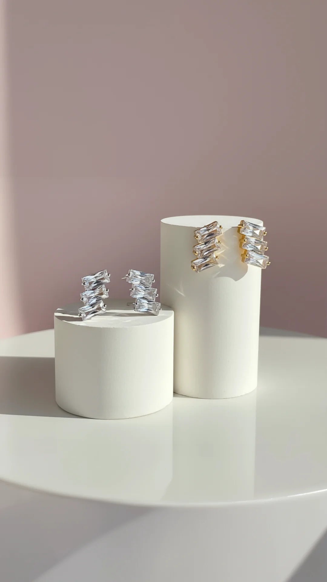 Baguette Cut Crystal Stud Earrings