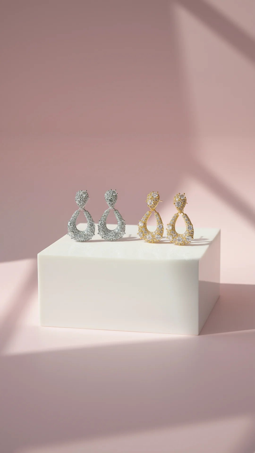 U Shape Crystal Drop & Dangle Earrings