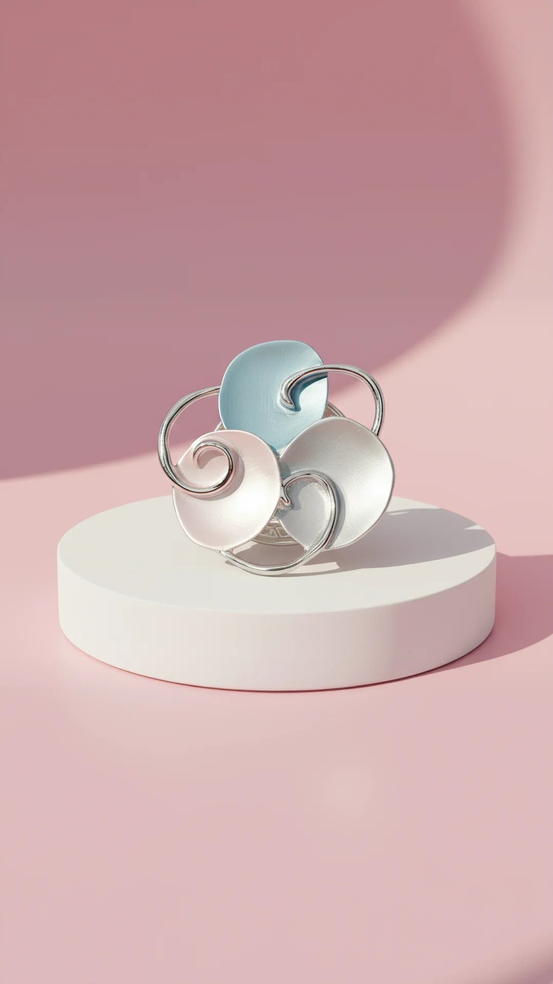Abstract Magnetic Swirl Brooch
