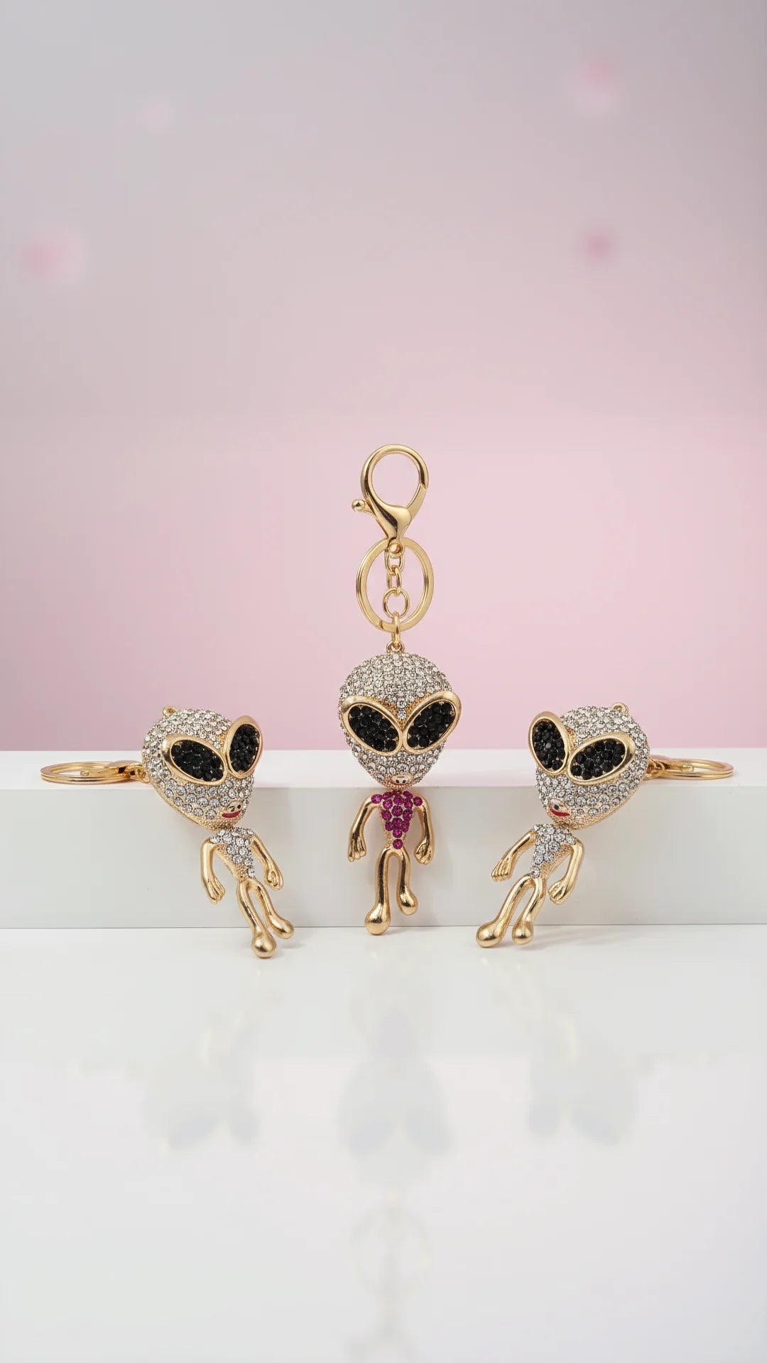 Groovy Alien Crystal Key Ring & Bag Charm
