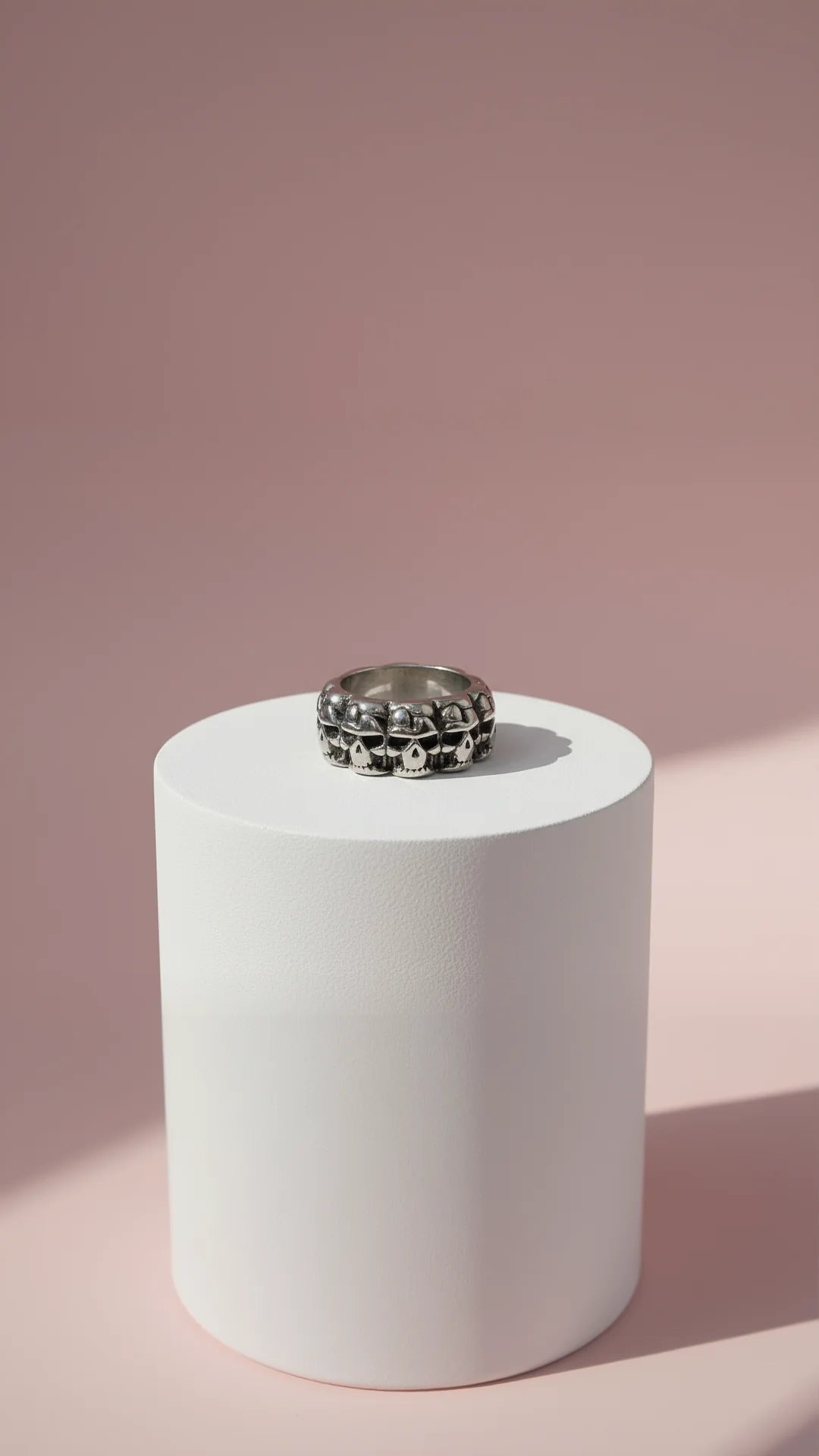 Stainless Steel Skull Men's Biker Ring