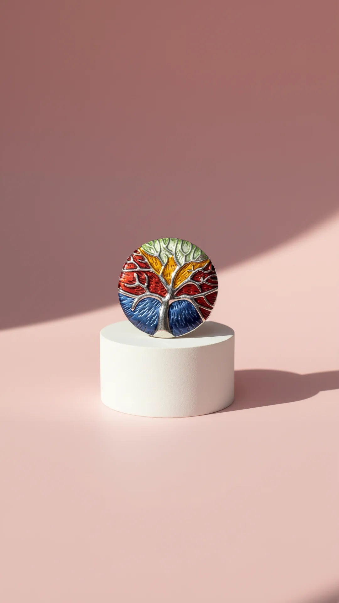 Tree Of Life Silver Stem Magnetic Brooch