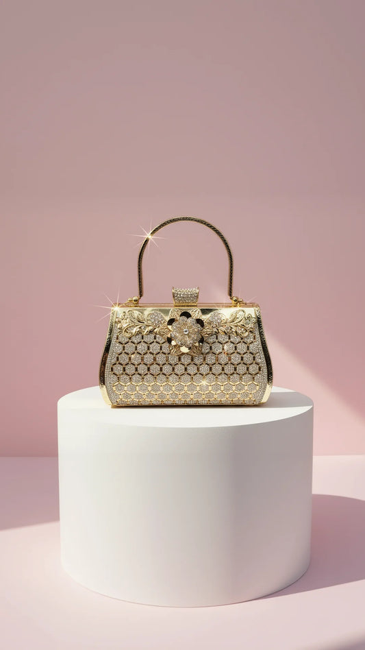 Honeycomb Crystal Clutch Bag