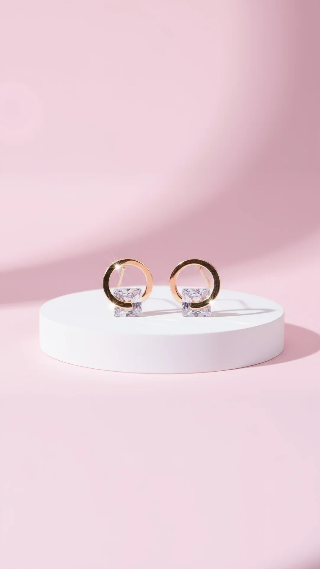 Circular Crystal Stud Earrings