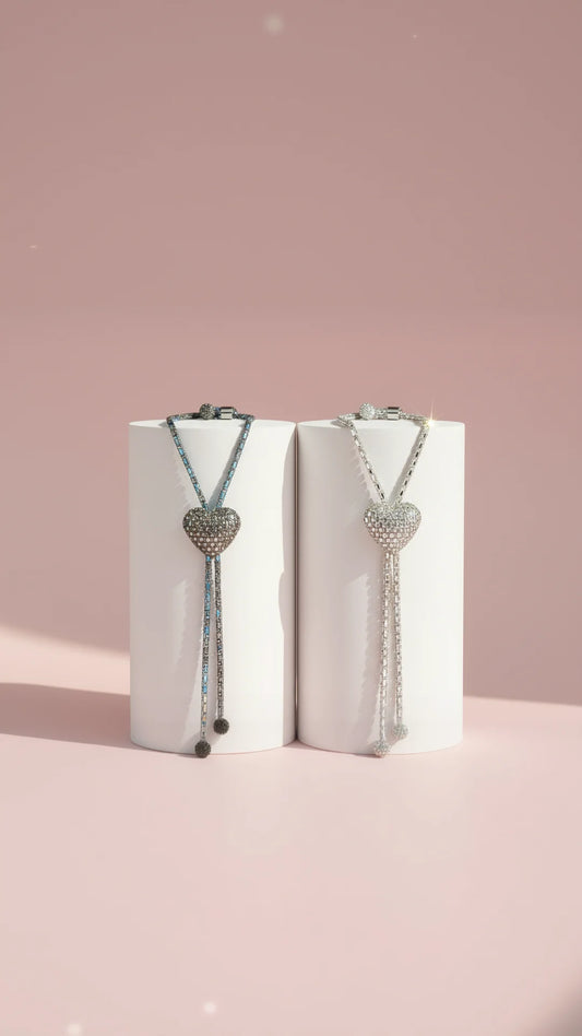 Elixir Collection Long Heart Crystal Necklace