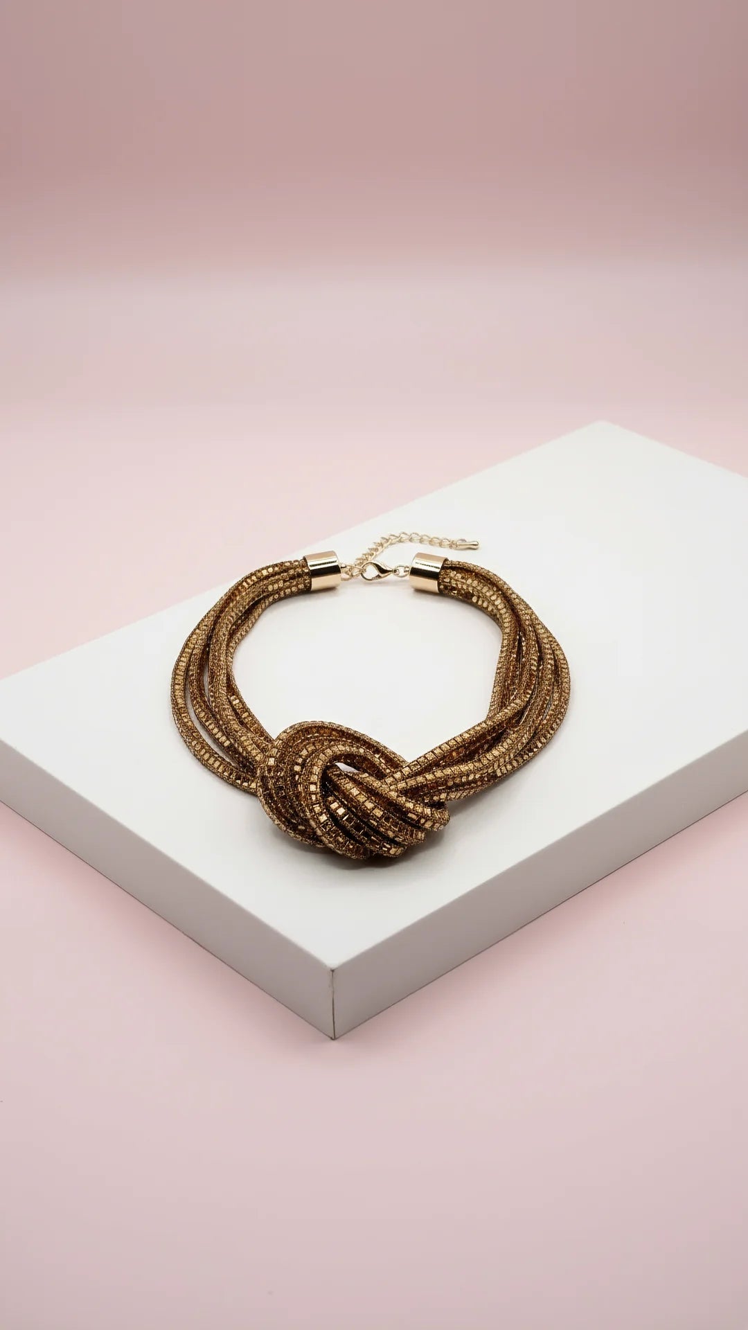 Mirrored Knotted Crystal Necklace