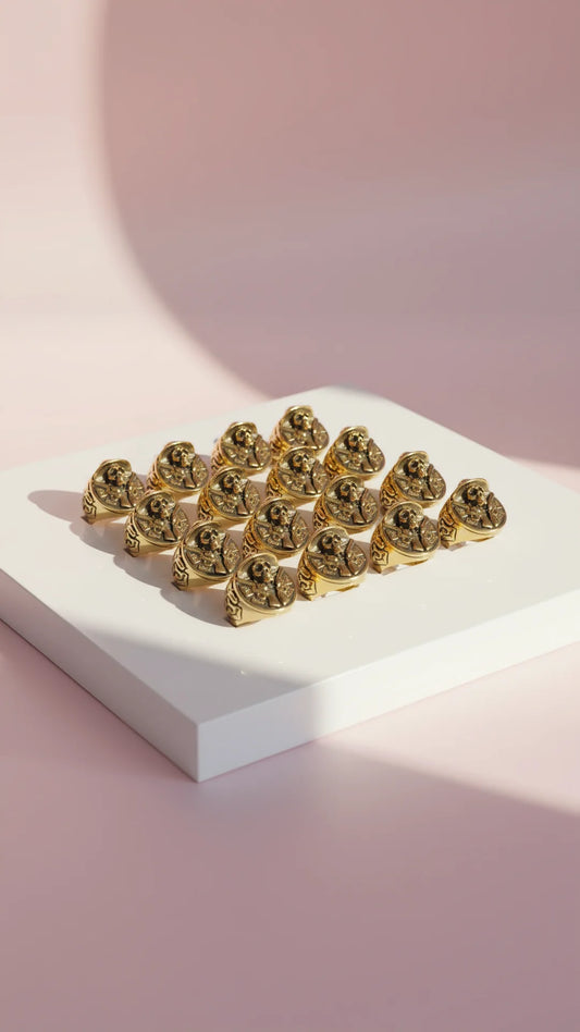 Stainless Steel Wild West Skeleton Men's Biker Ring