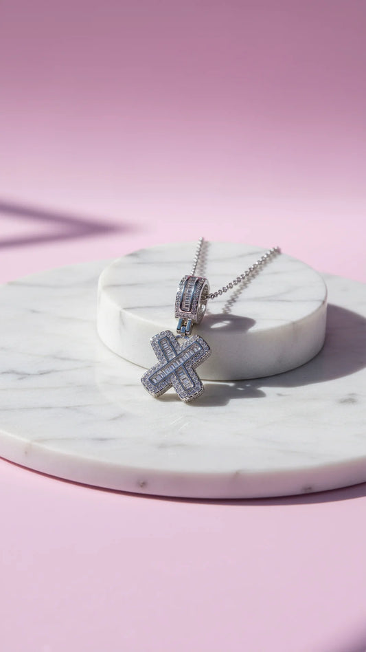 Letter X Crystal Personalized Initial Necklace