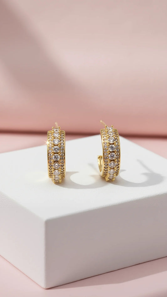 Micro Pavé Crystal Hoop Earrings
