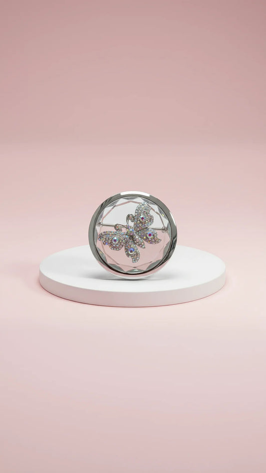 Butterfly Sparkly Compact Mirror With Gift Box