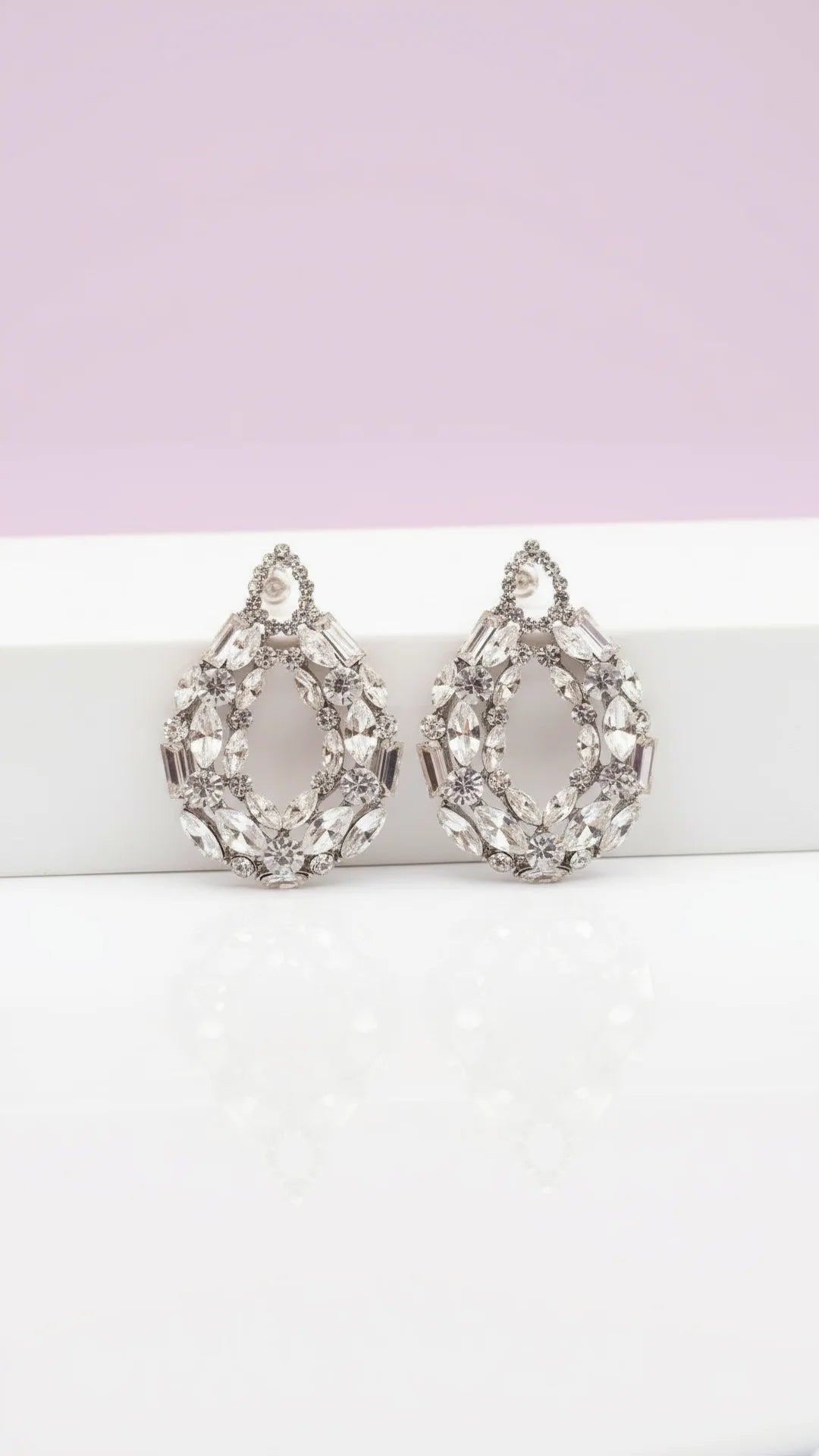 Teardrop Crystal Stud Earrings