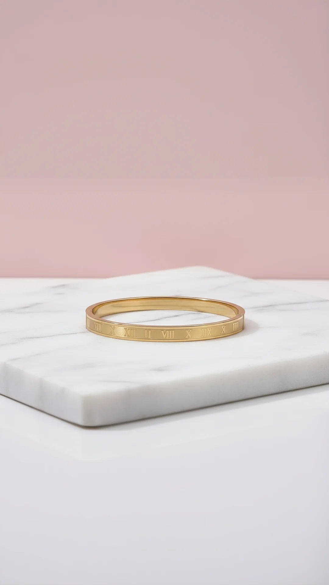 Roman Numeral Stainless Steel Stacking Bangle