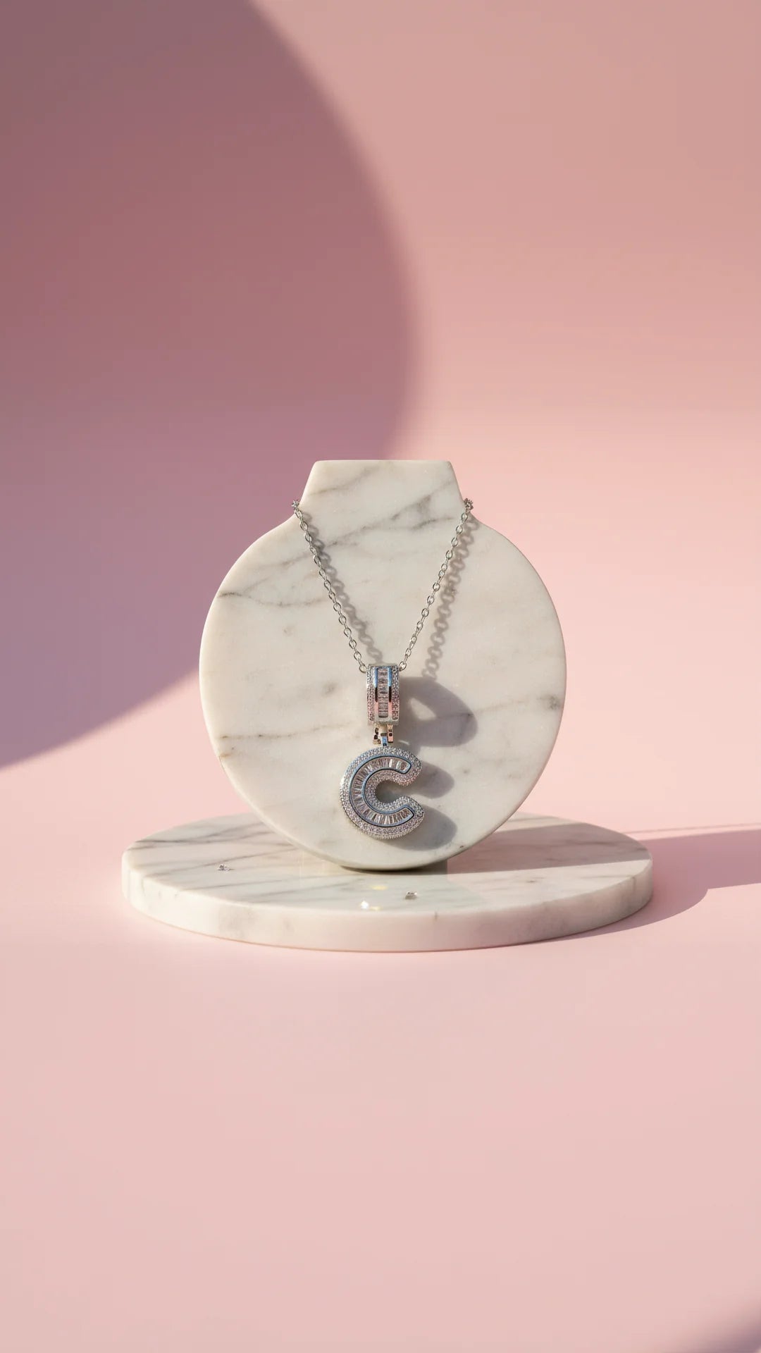 Letter C Crystal Personalized Initial Necklace