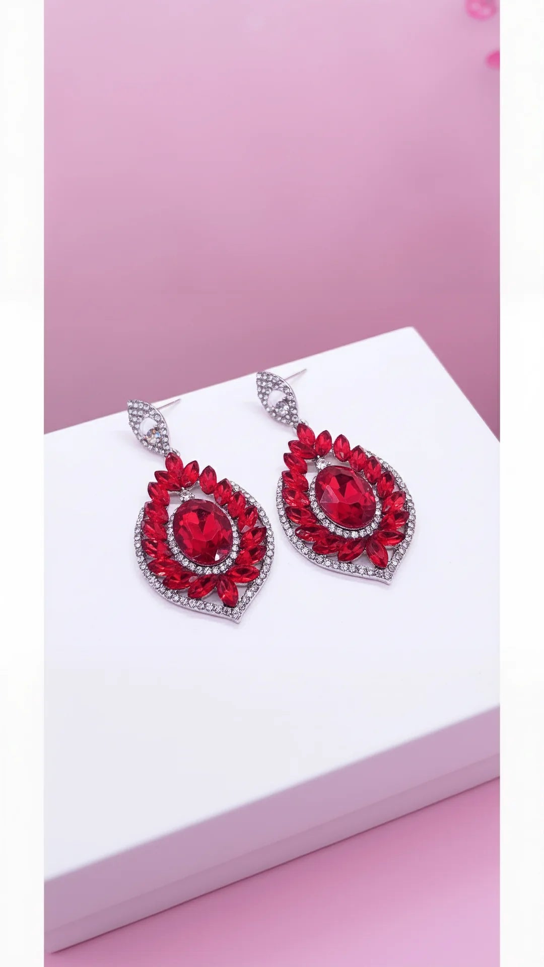 Oval Baroque Crystal Drop & Dangle Earrings