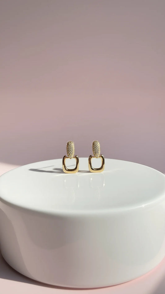 Square Pavé Drop & Dangle Earrings