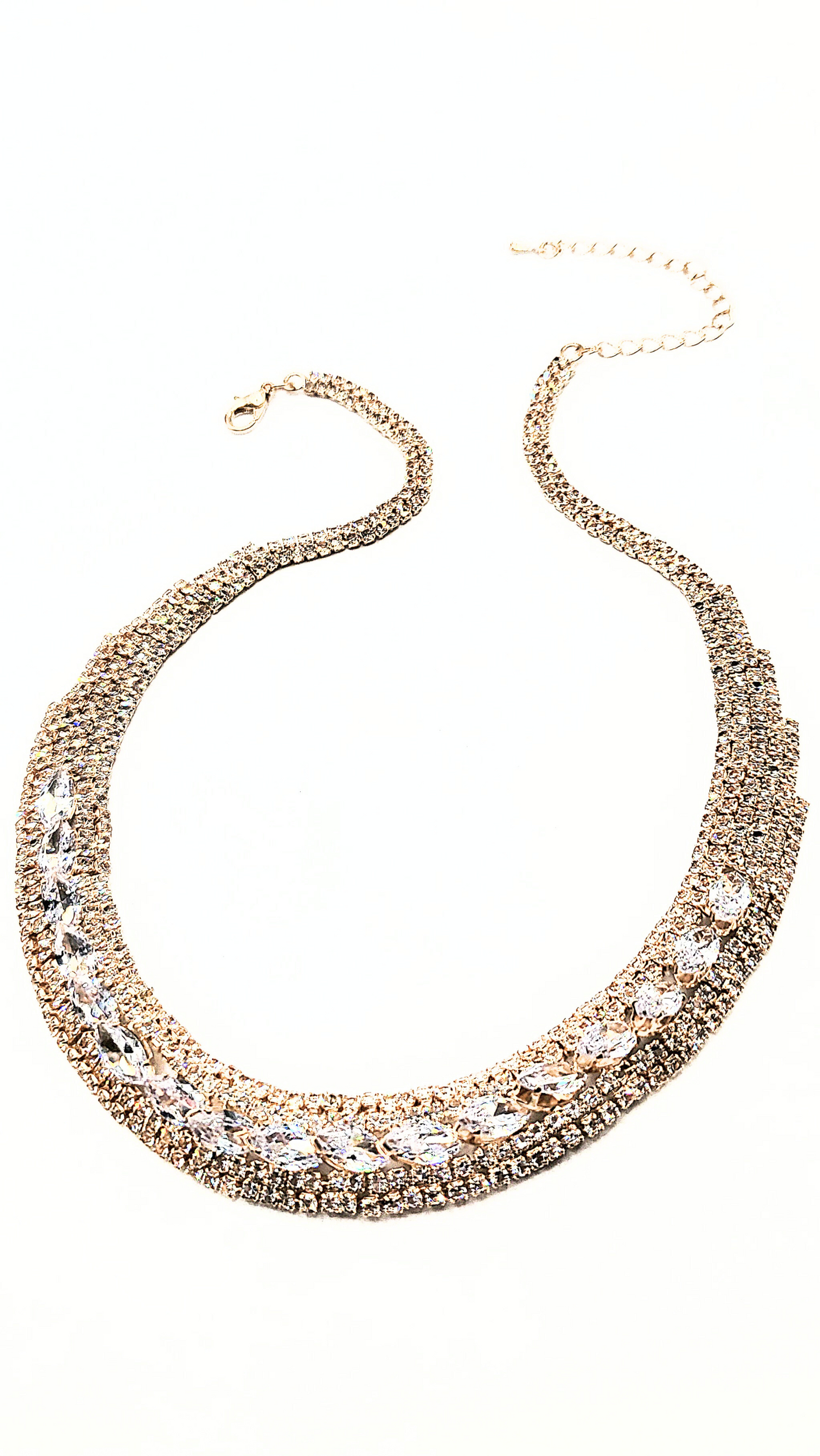 Luxe Curved Crystal Necklace