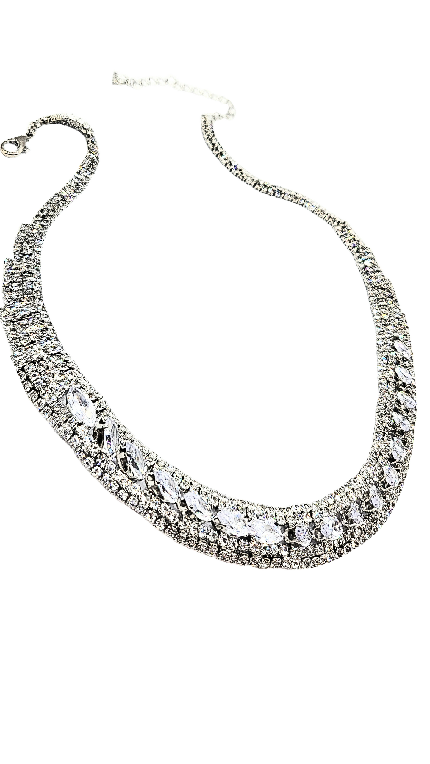 Luxe Curved Crystal Necklace