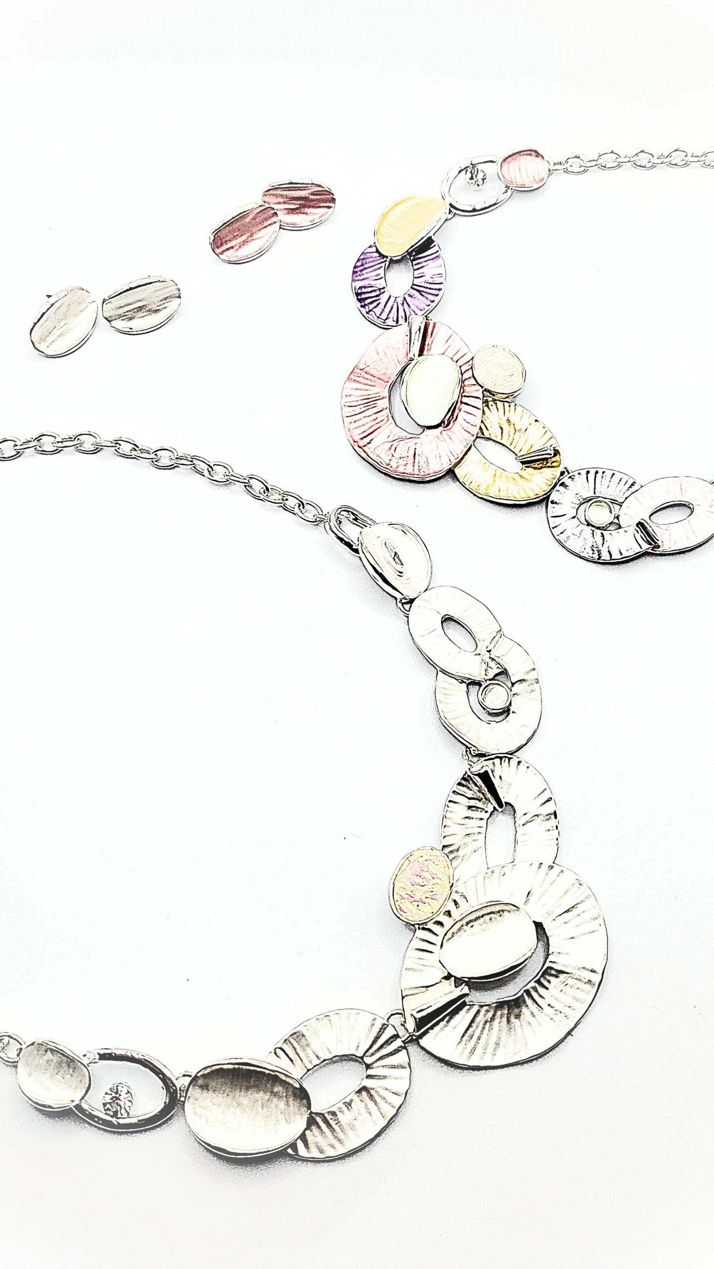 Abstract Oval Necklace & Earrings Set