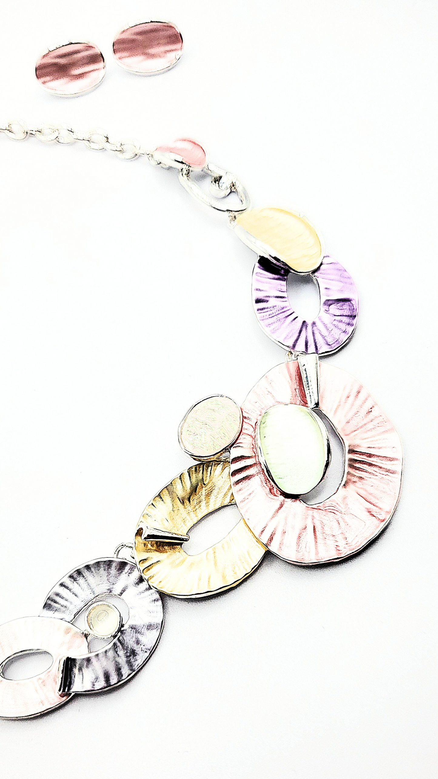 Abstract Oval Necklace & Earrings Set