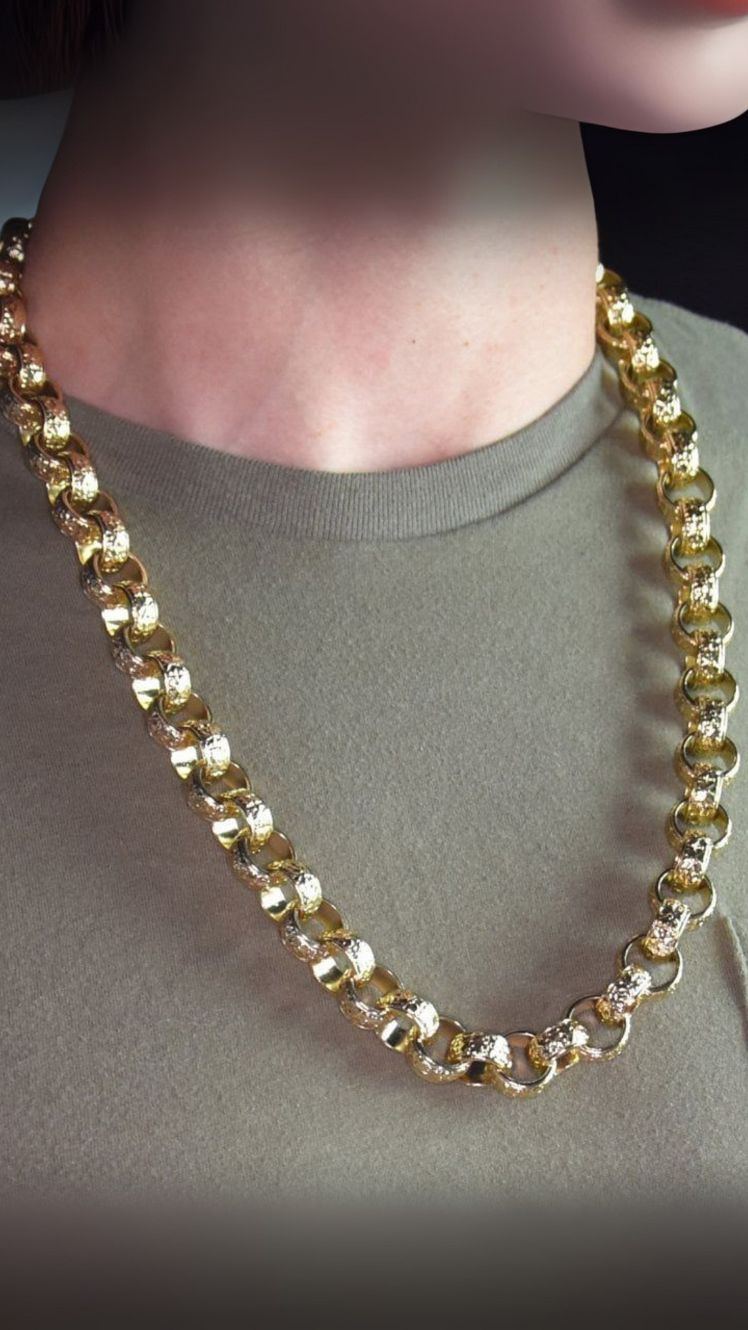 Gold Plated Belcher Chain Necklace Large Link