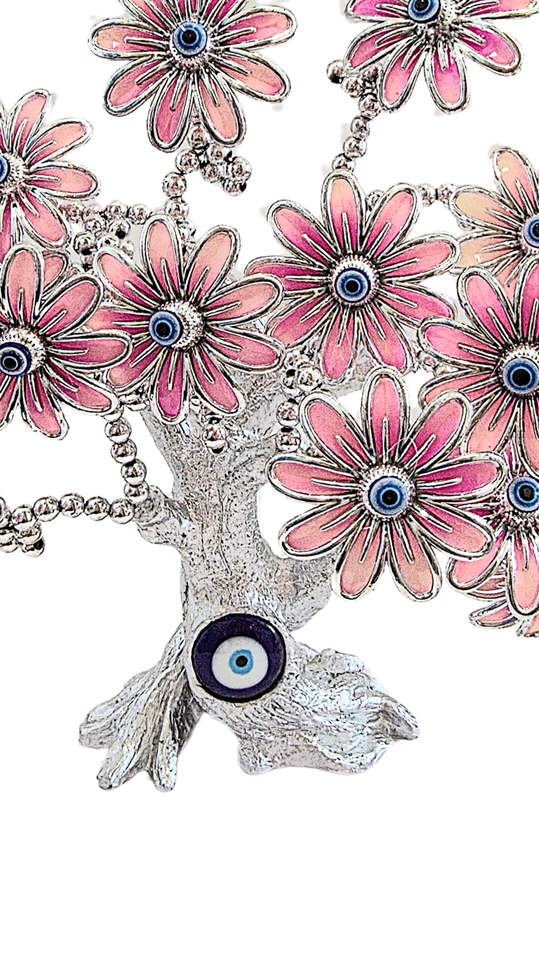 Silver Flower Evil Eye Tree Gift Boxed