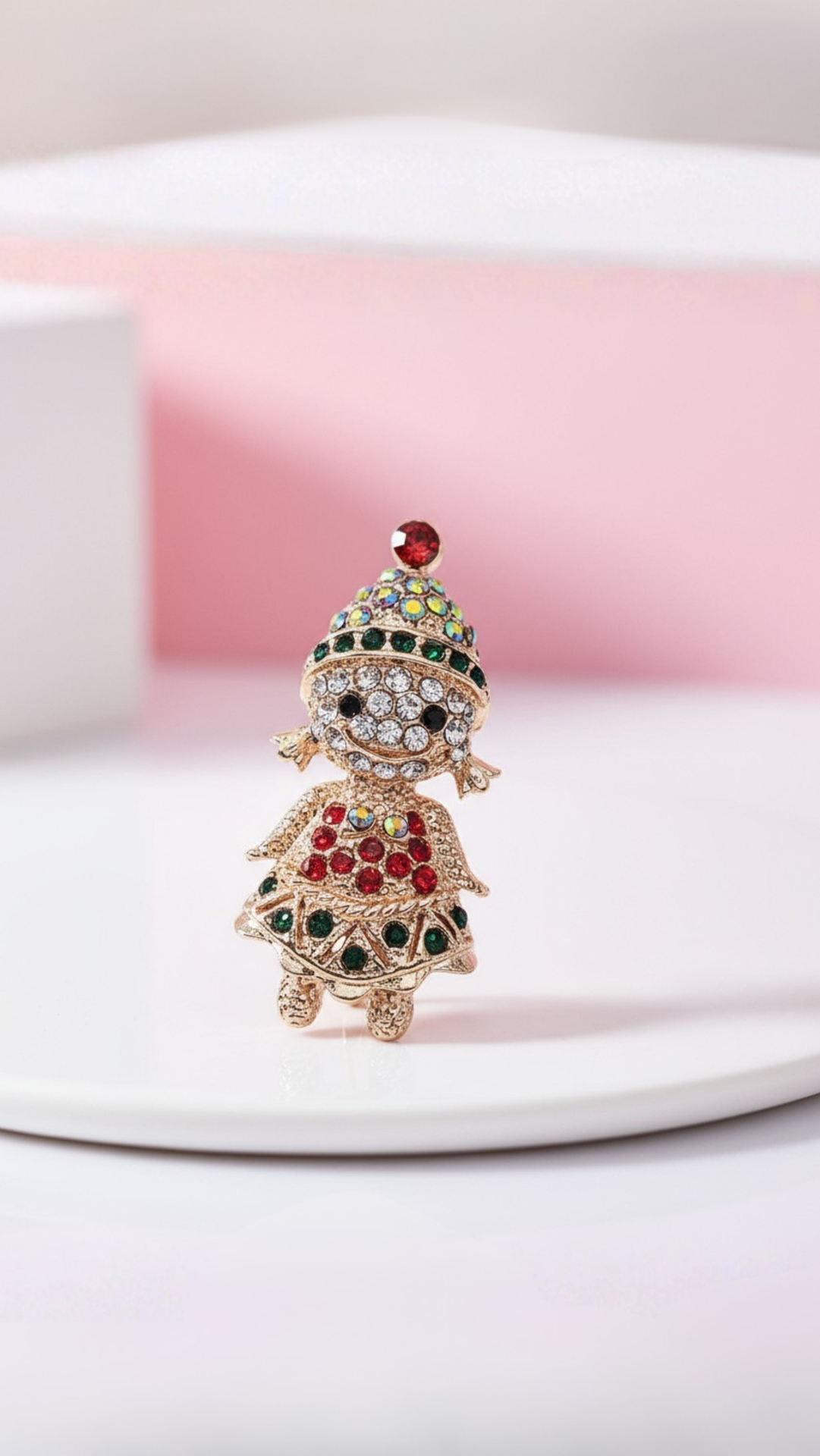 Crystal Doll Festive Brooch