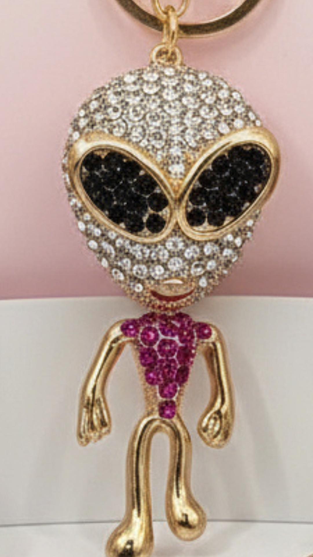 Groovy Alien Crystal Key Ring & Bag Charm