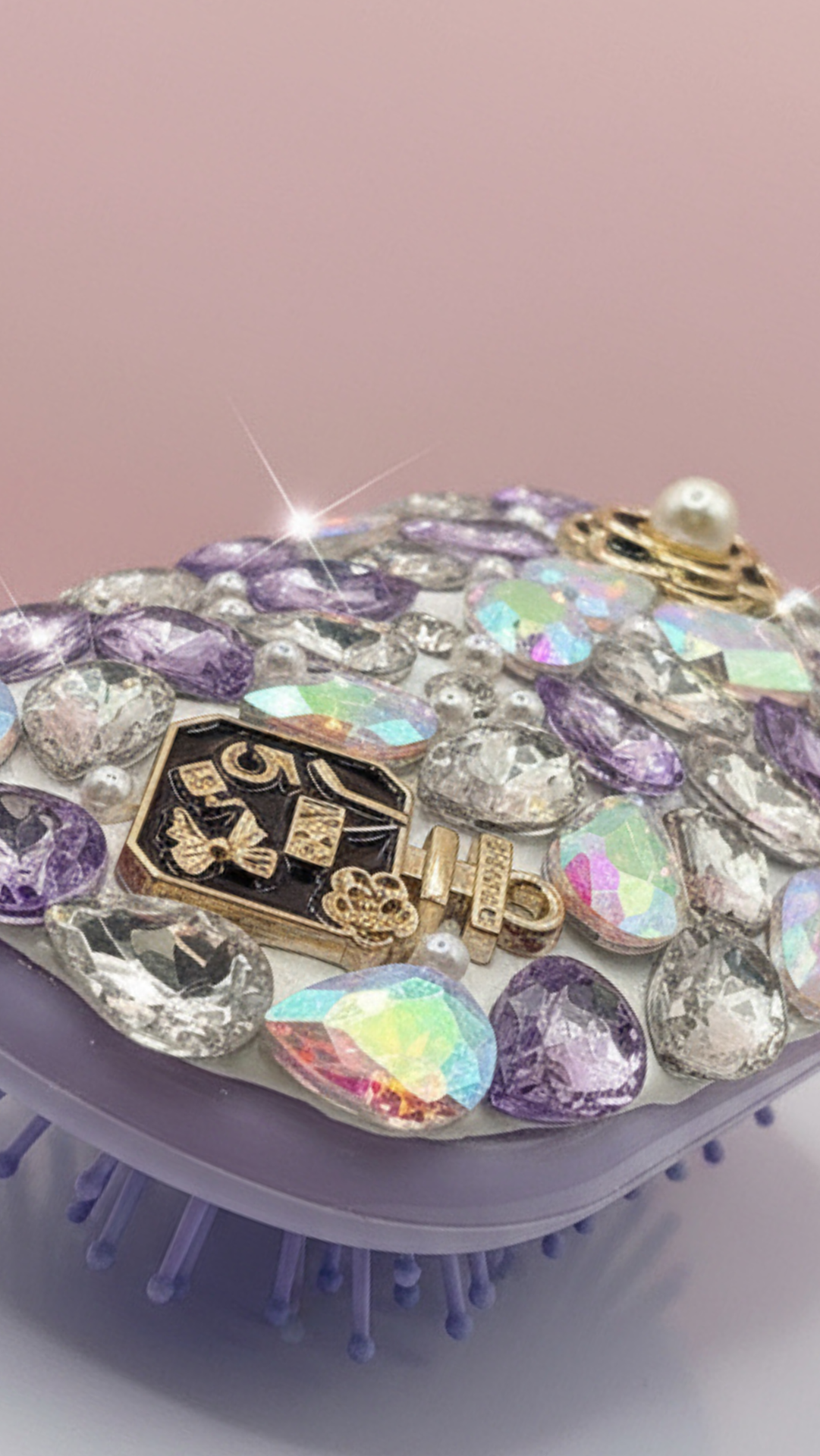 Jeweled Crystal Paddle Hair Brush Massage Comb