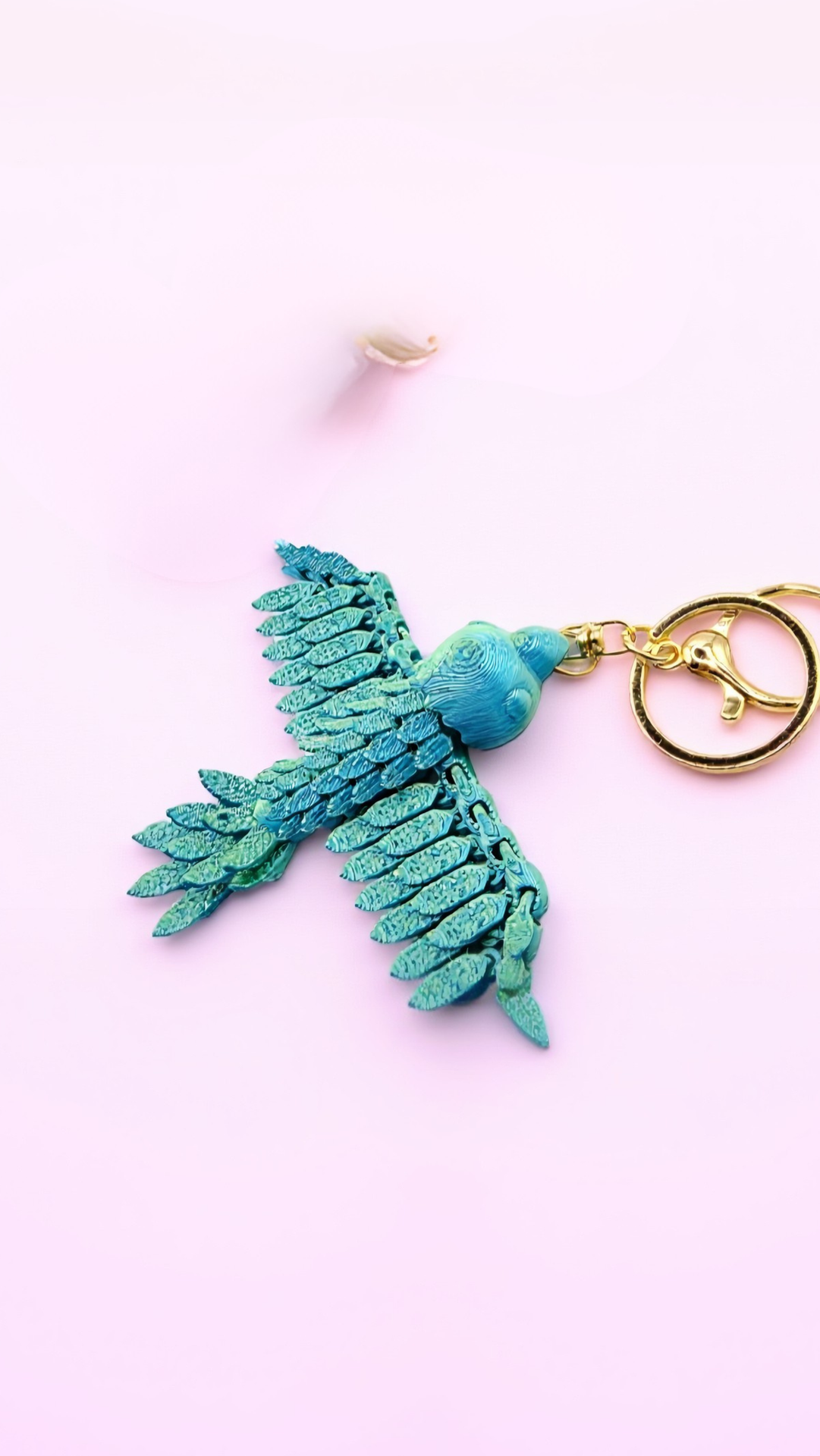 3D Printed Articulated Fantasy Parrot : Bioplastic Fidget Key Ring