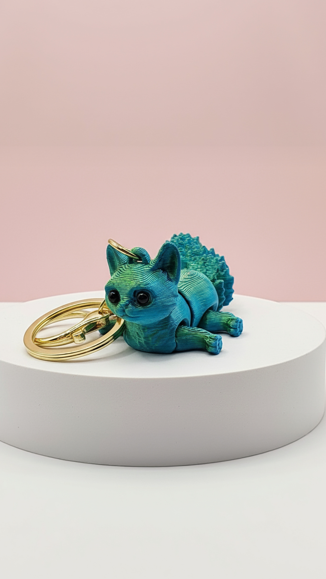 3D Printed Articulated Fantasy Tree Squirrel : Bioplastic Fidget Key Ring