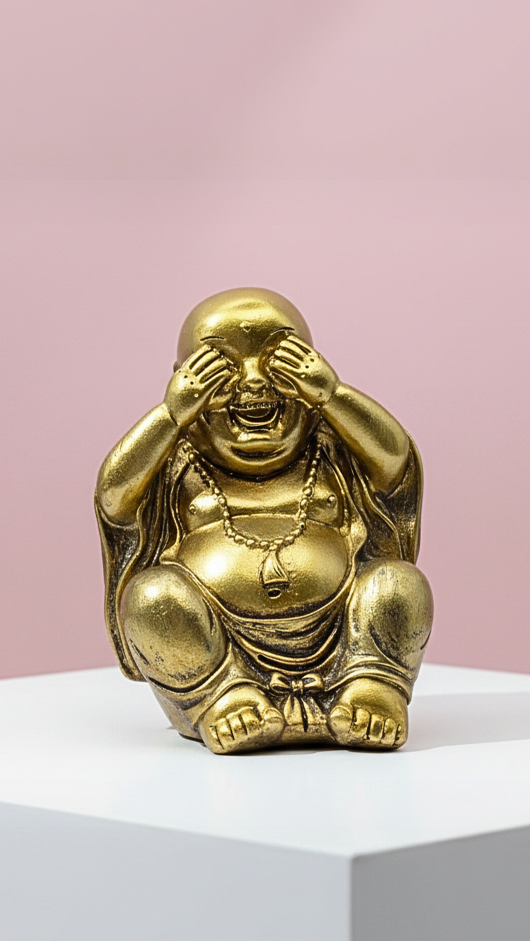 Golden See No Evil Buddha Figurine