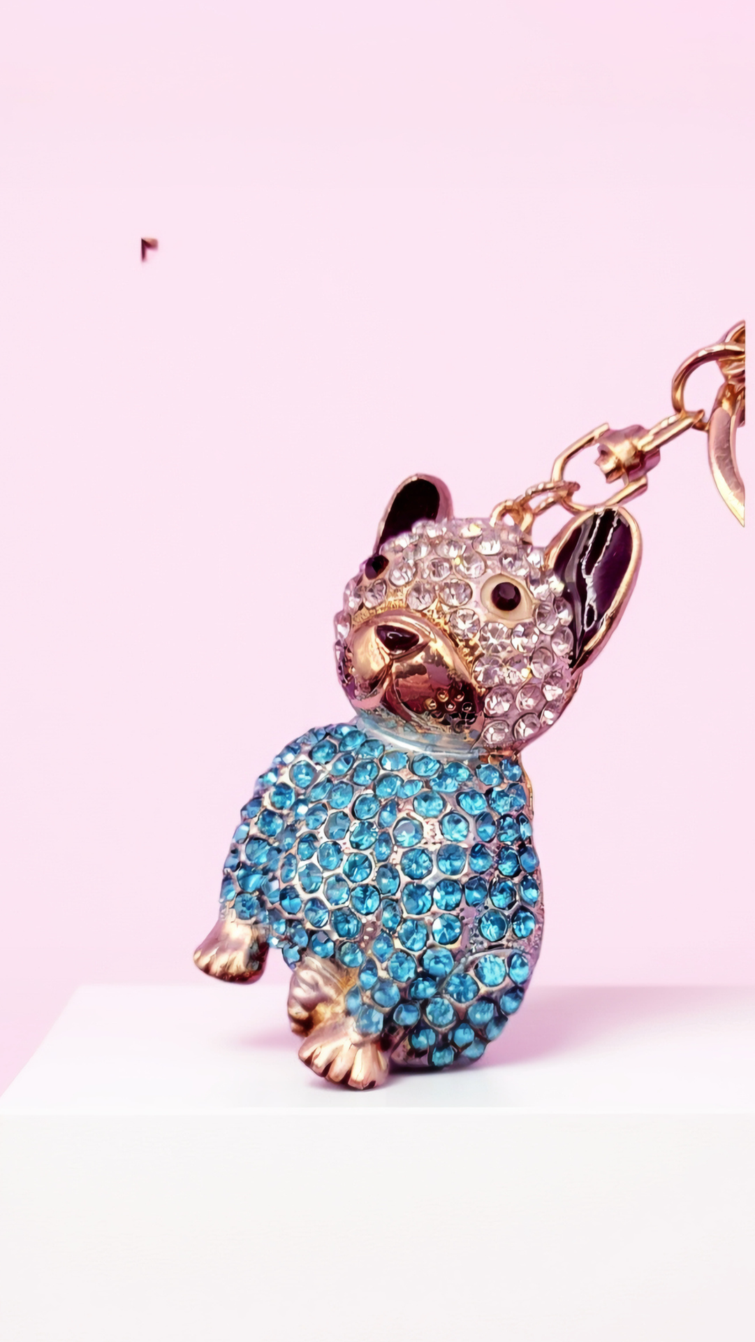 French Bulldog Crystal Dog Key Ring & Bag Charm
