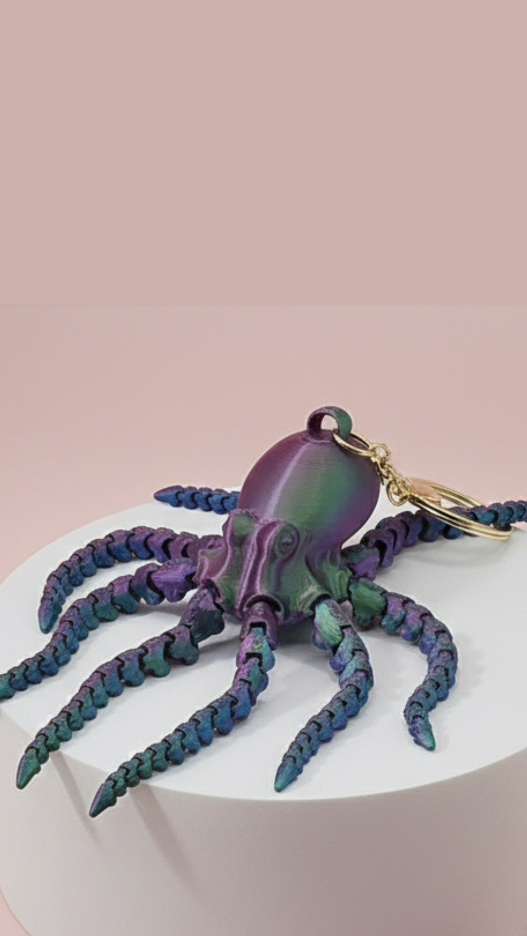 3D Printed Fantasy Octopus : Bioplastic Fidget Key Ring & Bag Charm