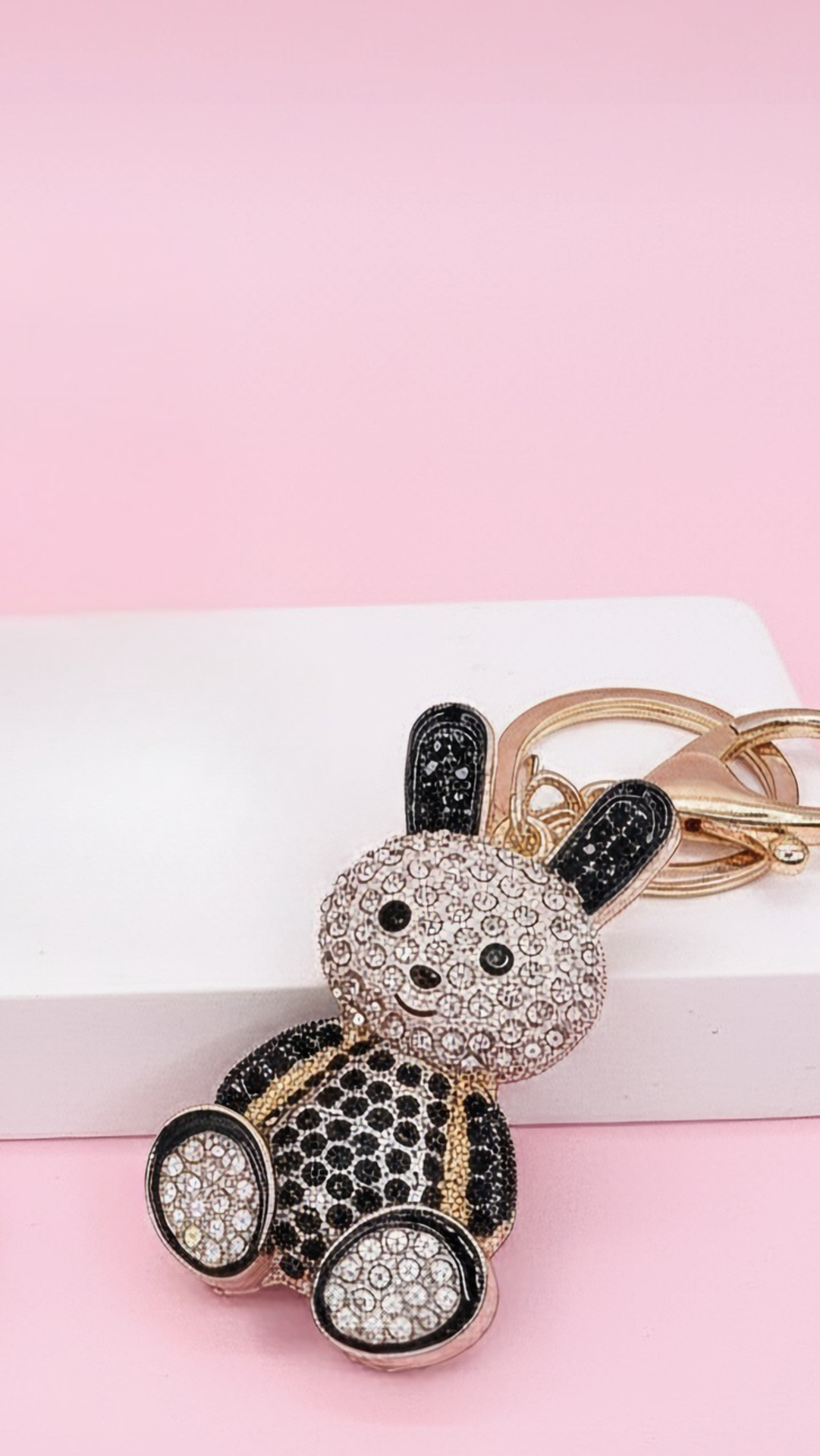 Bunny Rabbit Crystal Key Ring & Bag Charm