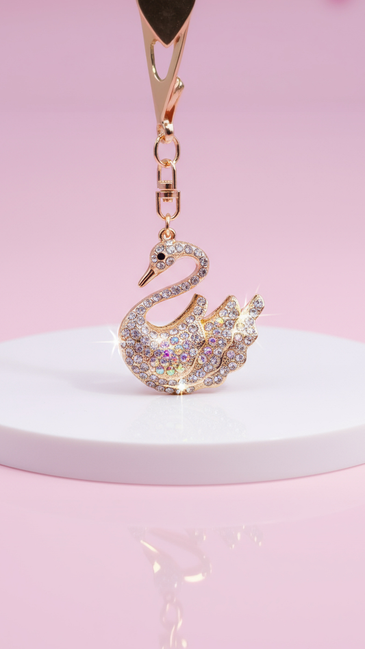 Swan Crystal Key Ring & Bag Charm