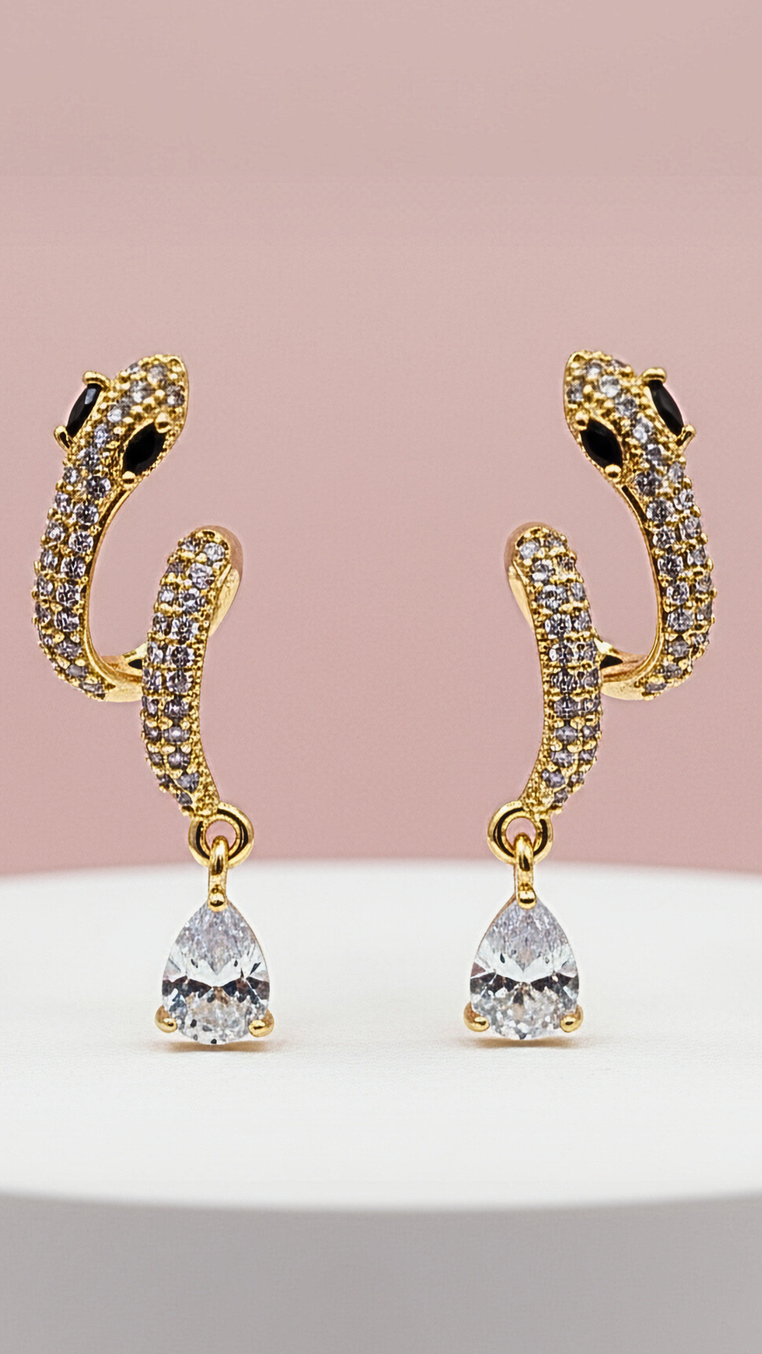 Serpent Dangle & Drop Teardrop Snake Earrings